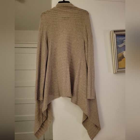 Nwt Elena Solano 100% 2 Ply Cashmere Draped Open Cardigan Light Weight Sweater - Picture 3 of 6